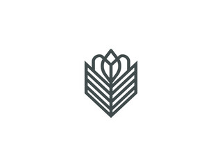 simple and modern book leaf logo design template elements