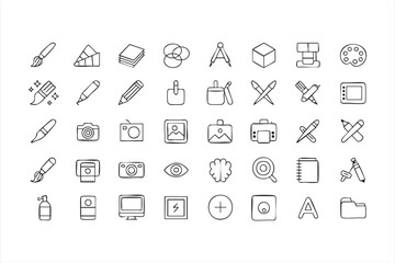 Art and Illustration Icons for Creative Apps, Content Tools and Visual Design Dashboards