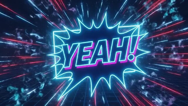 Dynamic Retro Pop Art Text Bursting From Comic Bubble Animation