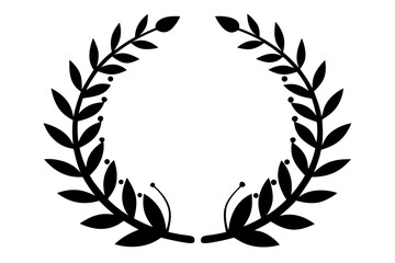 Wreaths and branches with leaves, laurel wreaths and branches  black symbol
