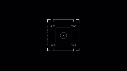 Abstract geometric shape with hexagon in center and corner brackets on black background. - Powered by Adobe