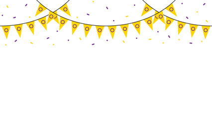 Seamless yellow with purple circle as intersex flag party bunting. LGBTQI concept. Flat design illustration.

