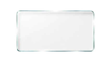 Blank rectangular white glossy surface with rounded corners perfect for digital mockups or product display presentation backgrounds on transparent background