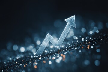 Abstract Arrow Rising In Digital Space With Bokeh Effect Representing Growth And Success