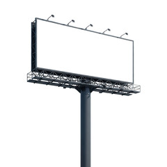 Obraz premium Large outdoor advertising billboard structure with blank white space for copy ready for promotional design mockups on transparent background