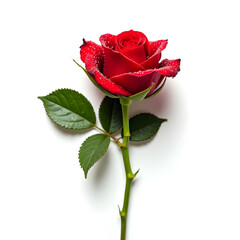 red rose isolated on white background
