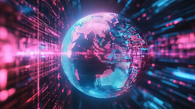 Global data network transmitting digital information sphere