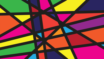 Vibrant abstract geometric stained glass pattern