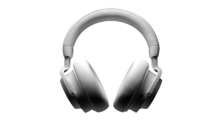 High resolution noise canceling over ear headphones with ergonomic design isolated on transparent background PNG cutout ideal for music branding product mockups and modern audio design