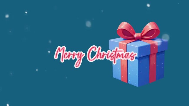 Holiday Greeting Card with Shimmering Jewels on blue Background