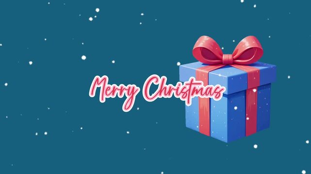 Holiday Greeting Card with Shimmering Jewels on blue Background