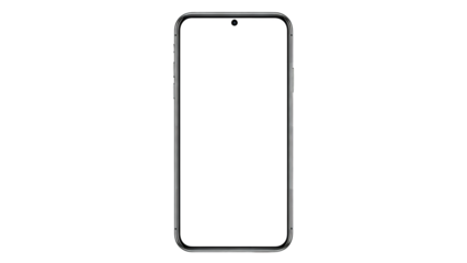 Modern smartphone with blank screen, ready for customization or display.