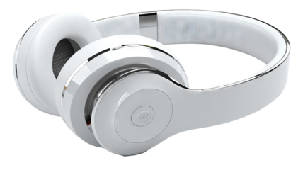 Modern portable wireless headphones in soft blue color high resolution PNG clipart isolated on transparent background perfect clean cutout for music design branding and digital artwork