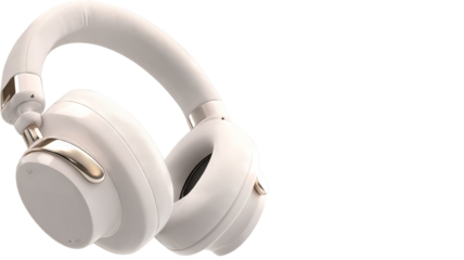 Modern portable wireless headphones in soft blue color high resolution PNG clipart isolated on transparent background perfect clean cutout for music design branding and digital artwork