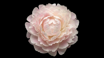 Serene Peony Blossom: Delicate petals of a single peony bloom, soft hues of pink and cream. a testament to natural beauty and the subtle elegance of a timeless botanical subject.