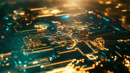 Glowing circuit board processing artificial intelligence data - Powered by Adobe