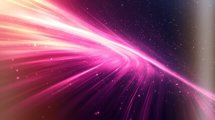 Fototapeta premium Abstract speed light background, dynamic motion blur with shiny particles in dark space