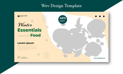 Winter Food Web Banner Design Template