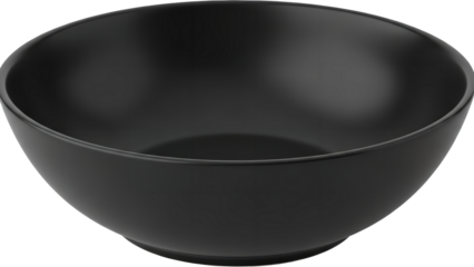 Simple matte black bowl on a plain background, perfect for food or minimalist presentation.