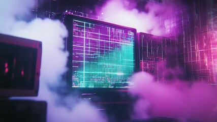 Digital data processing in a futuristic server room - Powered by Adobe