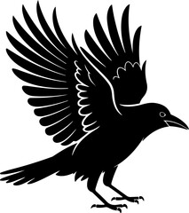 Crow silhouette vector illustration