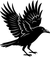 Crow silhouette vector illustration