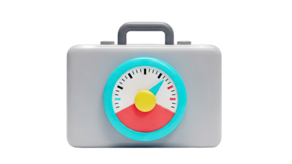 Briefcase with Timer Showing Time Management Concept