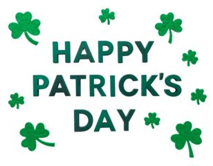 A vector logo set of four leaf clovers and shamrocks for St Patrick's Day design, symbolizing eco-friendly nature and organic business