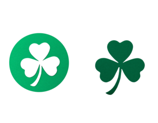 Irish Saint Patrick's Day four leaf clover symbol illustration for good luck design