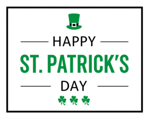 St Patricks Day business sign with green eco symbol illustration design concept