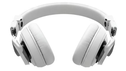 Wireless headphones front view high resolution PNG style isolated on transparent background modern audio headset perfect for cutout music design and digital branding visuals