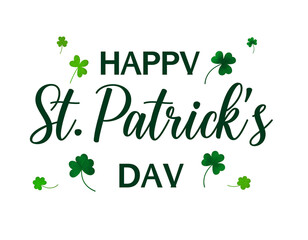 Happy St Patrick's Day celebration vector illustration with a green nature leaf design icon and spring symbol