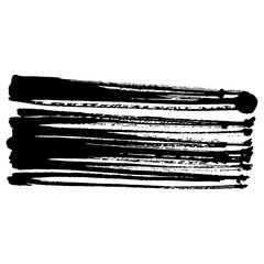 Hand drawn black ink brush strokes for grunge background designs