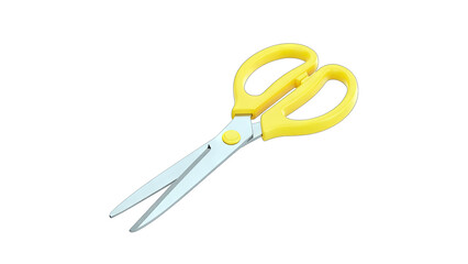 Yellow Scissors Isolated on White Background