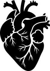Vintage Human Heart silhouette vector illustration