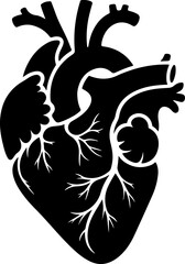 Vintage Human Heart silhouette vector illustration
