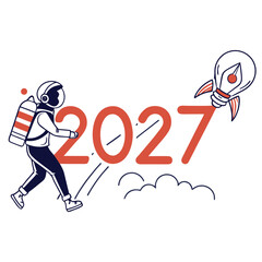 Obraz premium happy new year 2027 creative logo 