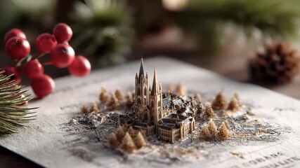 Miniature City Map Scenery in Christmas Celebration