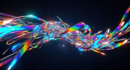 Abstract Rainbow Prism Light Streak Waves