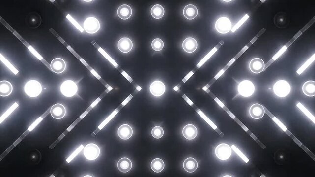 Disco party flashlights. Silver flicker wall lights seamless VJ loop. Disco wall flashing lights, stage shows, night clubs, LED screens, disco parties, glamour, and fashion events.  DJ pop music video
