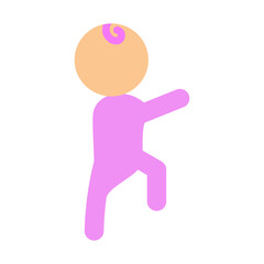 Toddler Steps Vector Flat Icon Design