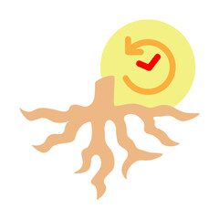 Historical Roots Vector Flat Icon Design