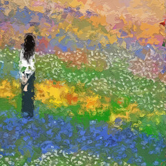 Obraz premium Various oil paintings, flowers, figures, plum blossoms, butterflies, trees, chrysanthemums, lakes, forests, landscapes, chrysanthemums, roses, peonies, flowers, fish, wheat fields