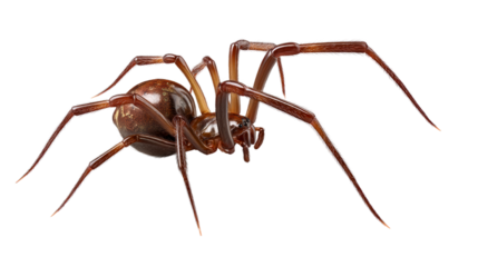 Detailed view of a brown spider with hairy legs on a white surface, ideal for entomology education or horrorthemed projects.