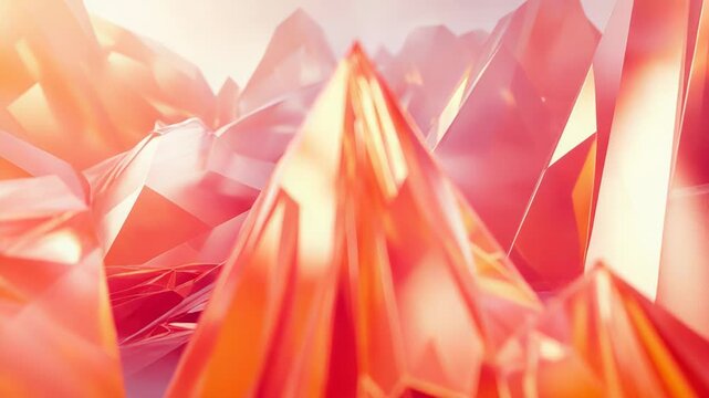 Abstract crystal structure creating a polygonal geometric pattern
