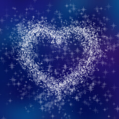 キラキラが集まって出来たハート・夜