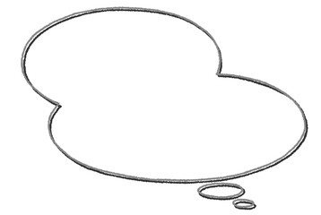 手描き風ダルマ吹き出し素材（横長・二重）