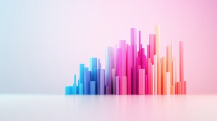 Fototapeta premium Colorful Abstract Bars in Gradient Shades with Smooth Background
