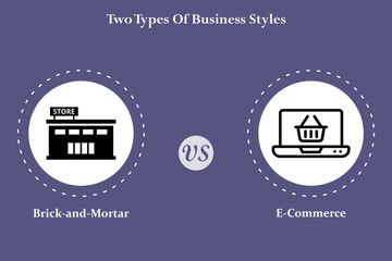 vector illustration of two types of business styles. Infographic template with icons and description placeholder