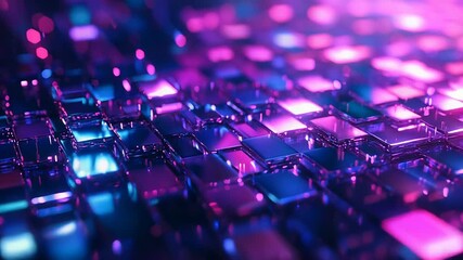 Digital grid surface displaying abstract technology and data - Powered by Adobe